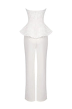 georgia 3d flower top pants set in white Avalabel