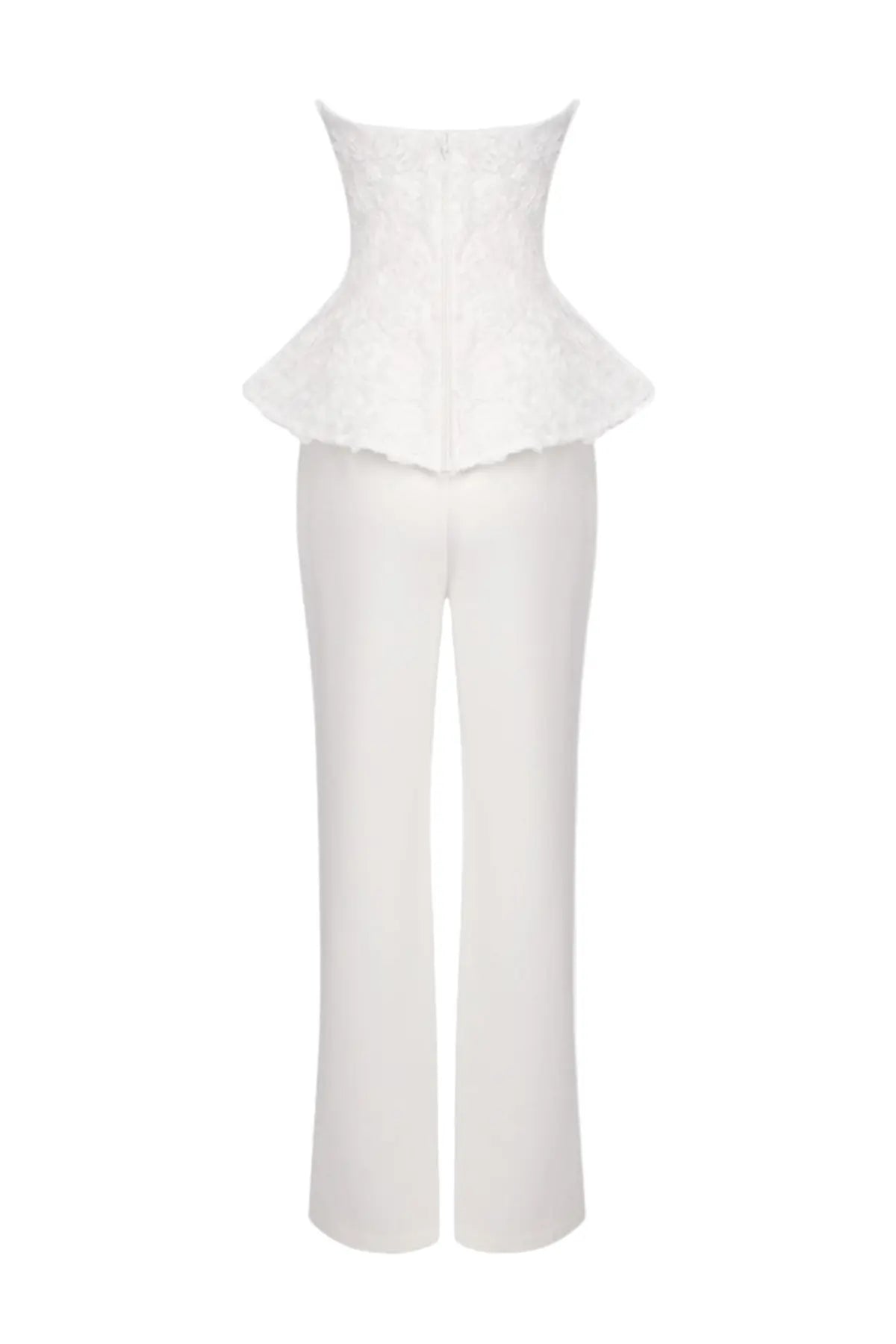 georgia 3d flower top pants set in white Avalabel