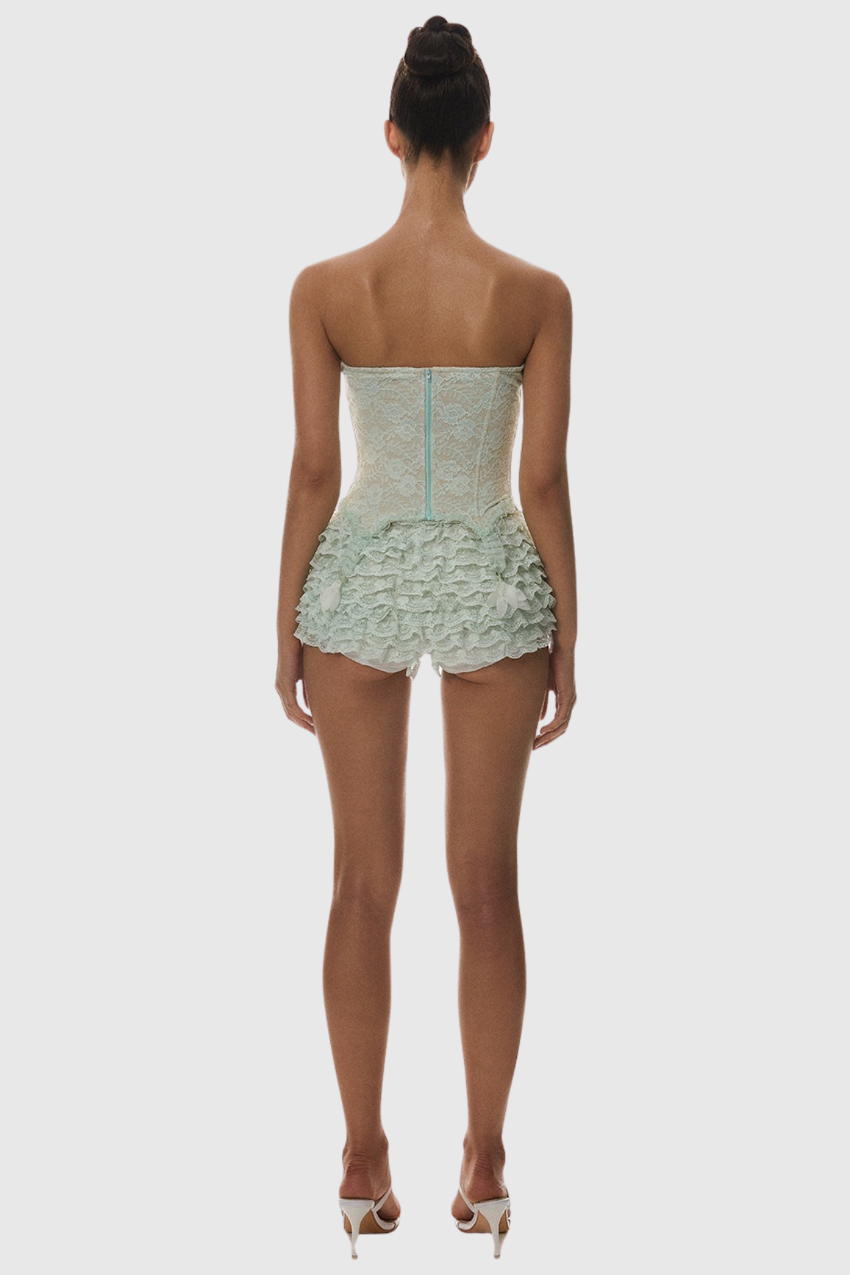 Atici Lace Strapless Corset - Green Avalabel