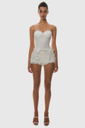 Atici Lace Strapless Corset - White Avalabel