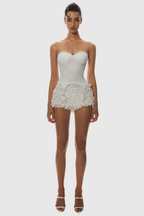 Atici Lace Strapless Corset - White Avalabel