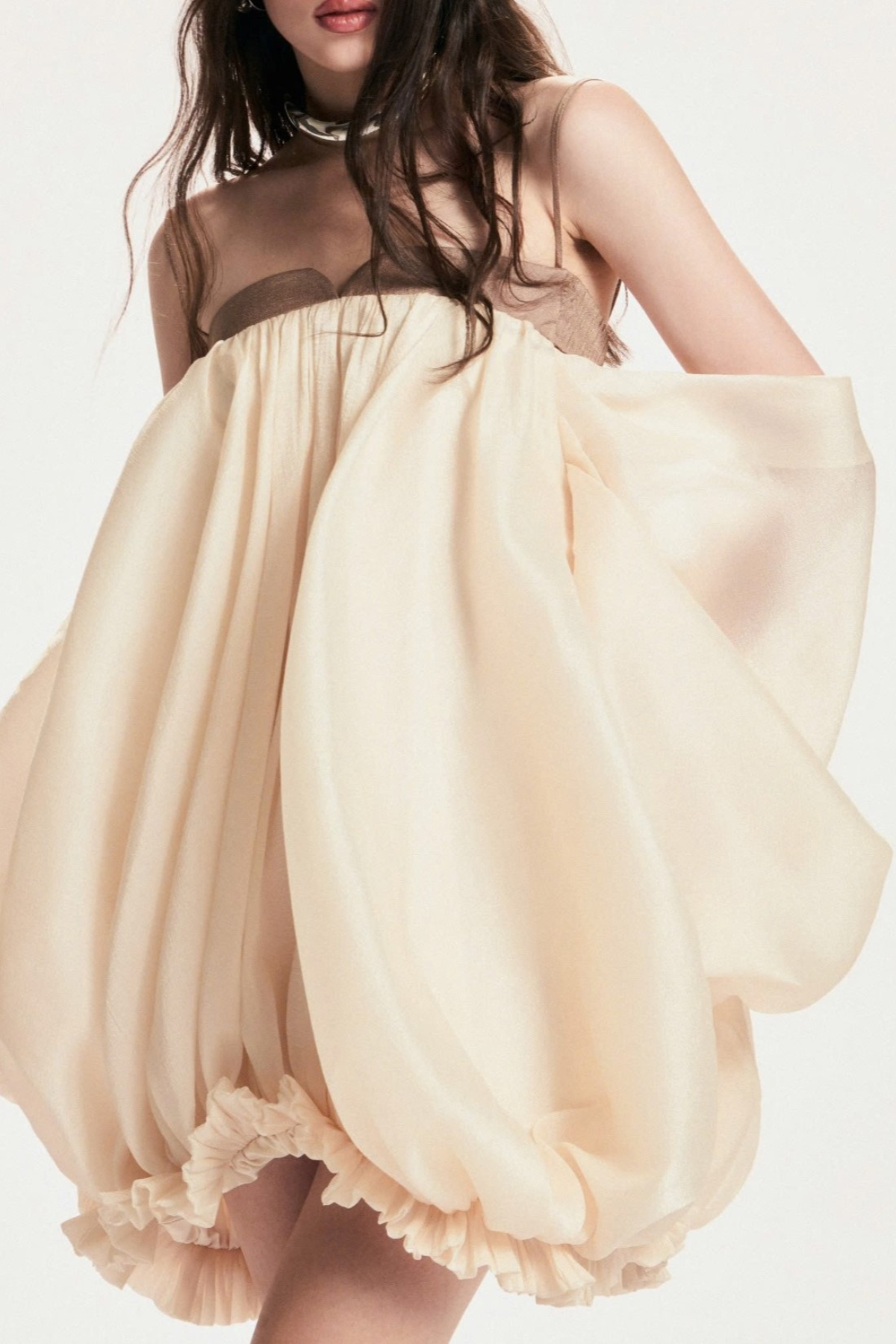 Attica Off Shoulder Ruched Puff Mini Dress