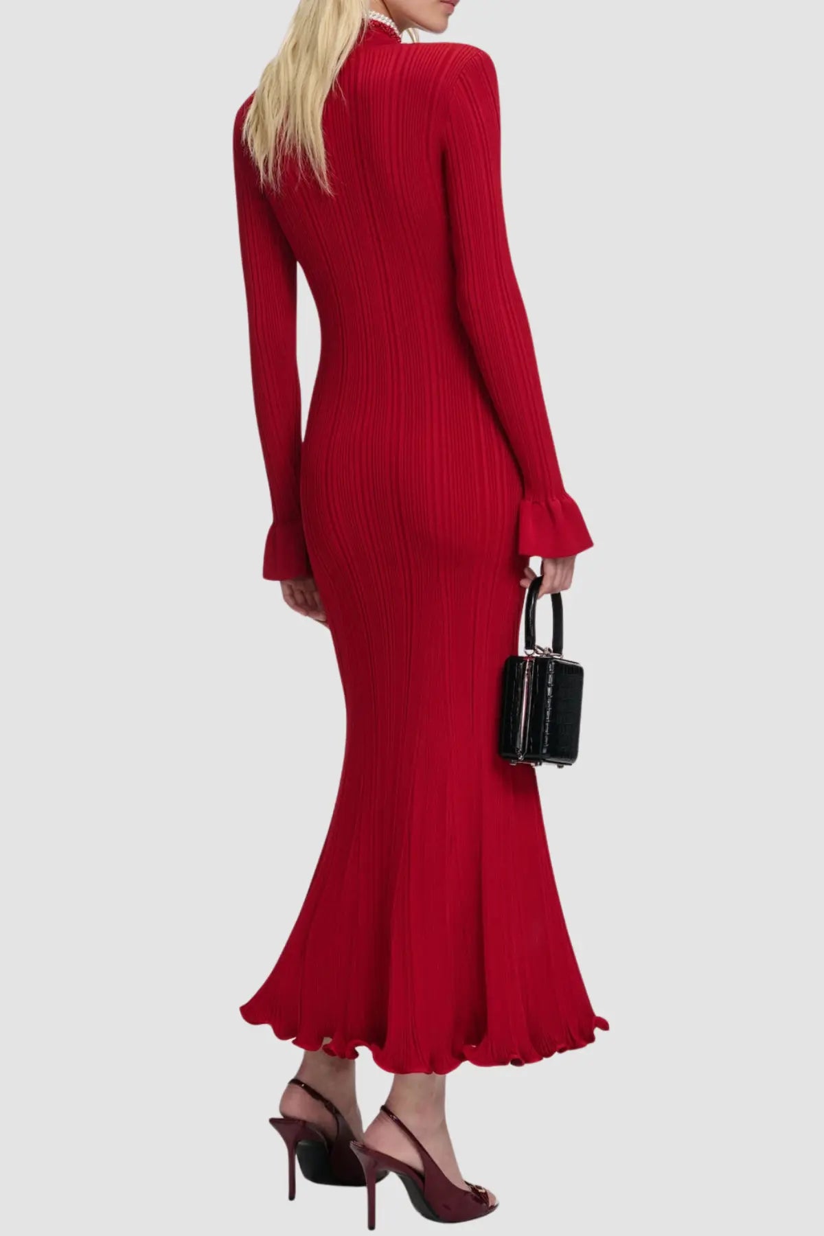 Austio Pearl Trim Knit Midi Dress Avalabel