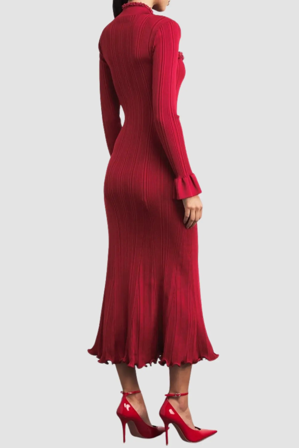 Austio Pearl Trim Knit Midi Dress Avalabel