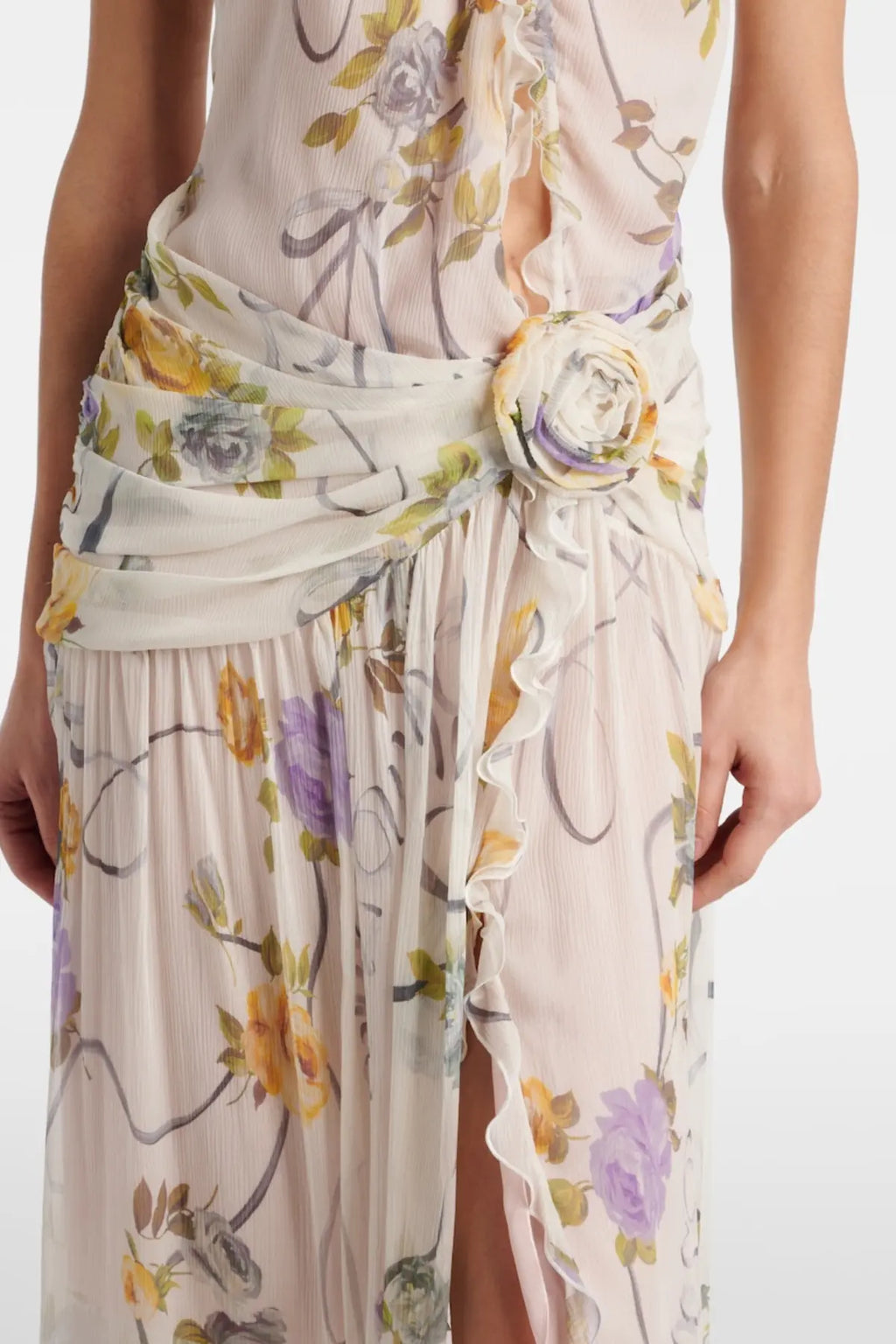 Azriel Floral Print One Shoulder Maxi Dress Avalabel