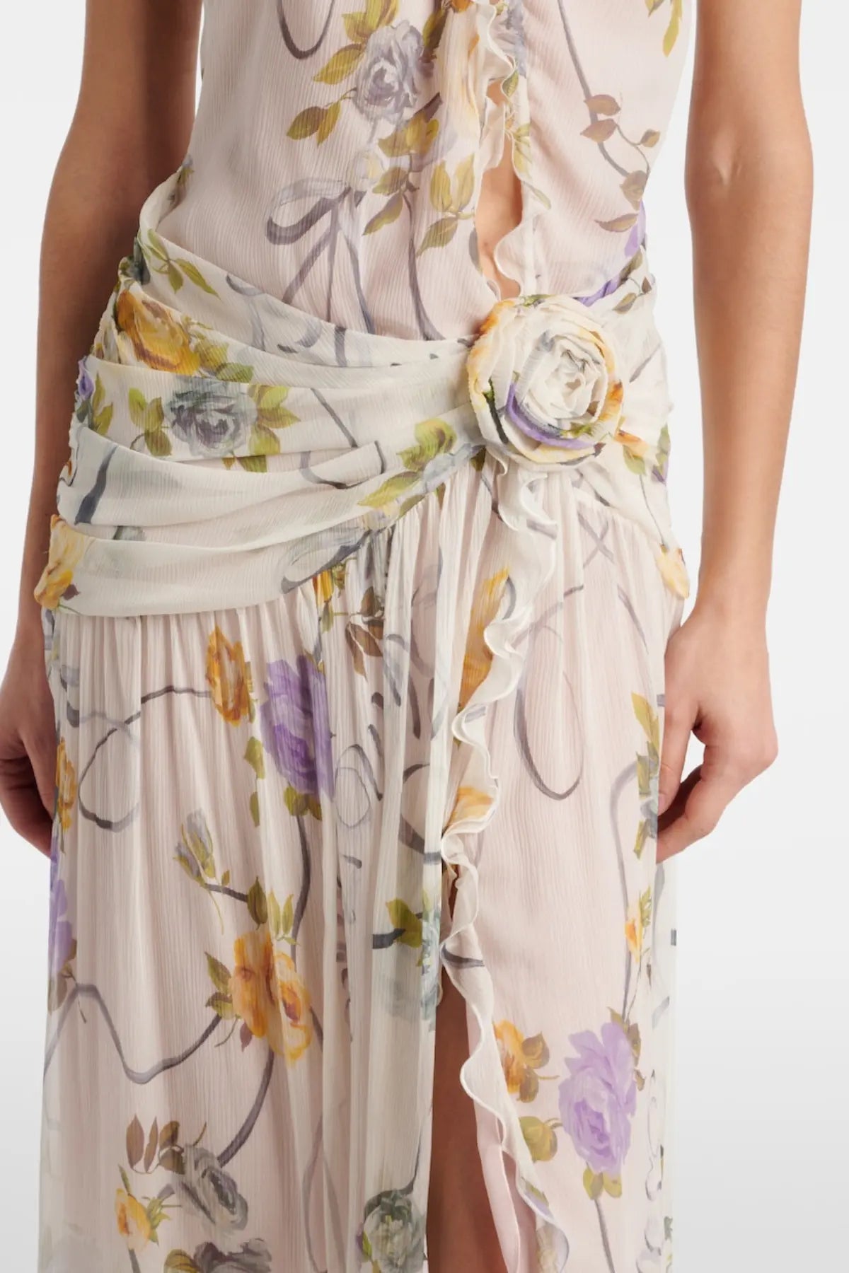 Azriel Floral Print One Shoulder Maxi Dress Avalabel