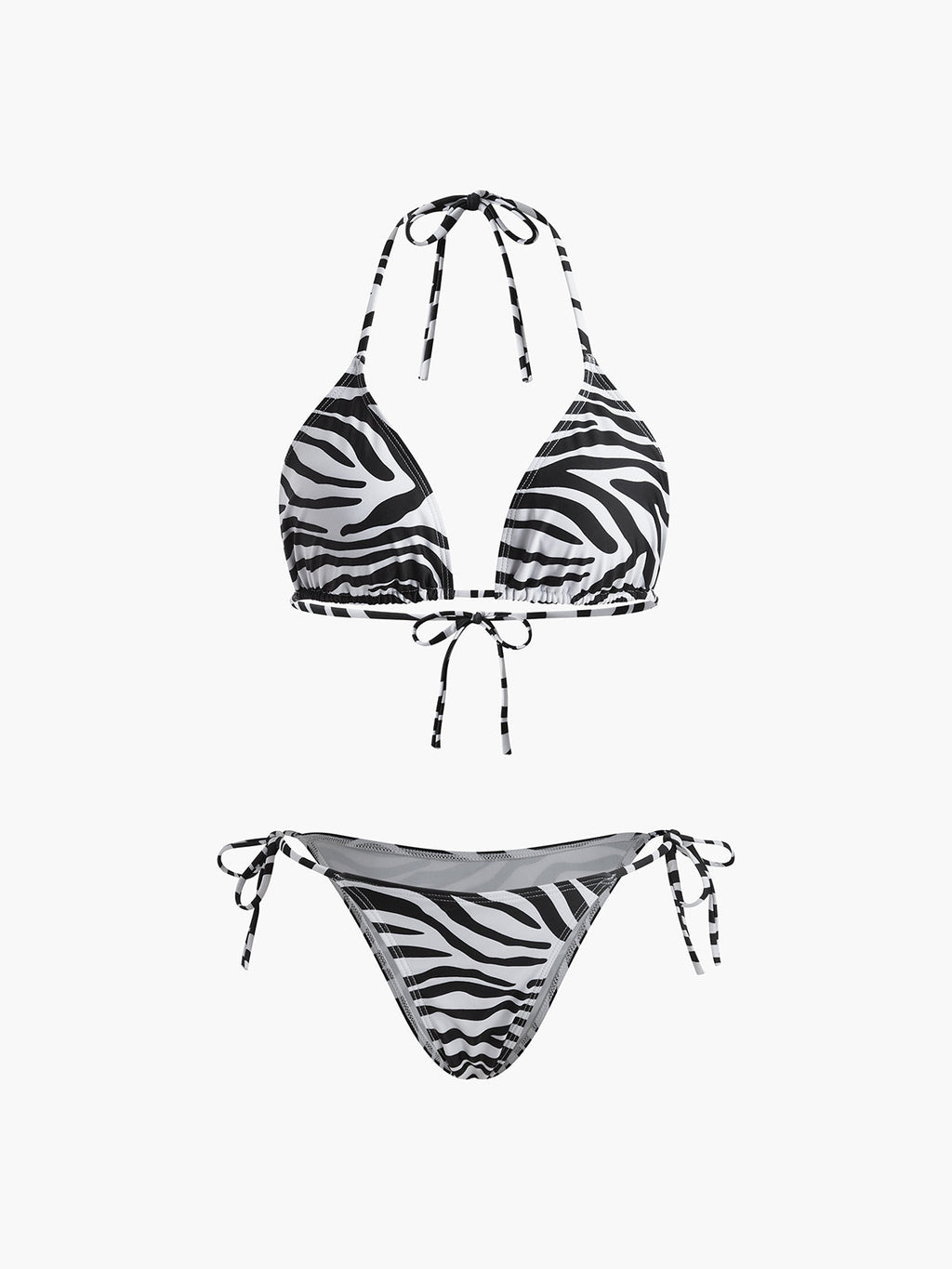 Zebra Striped Triangle Bikini Set Avalabel