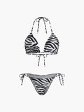 Zebra Striped Triangle Bikini Set Avalabel