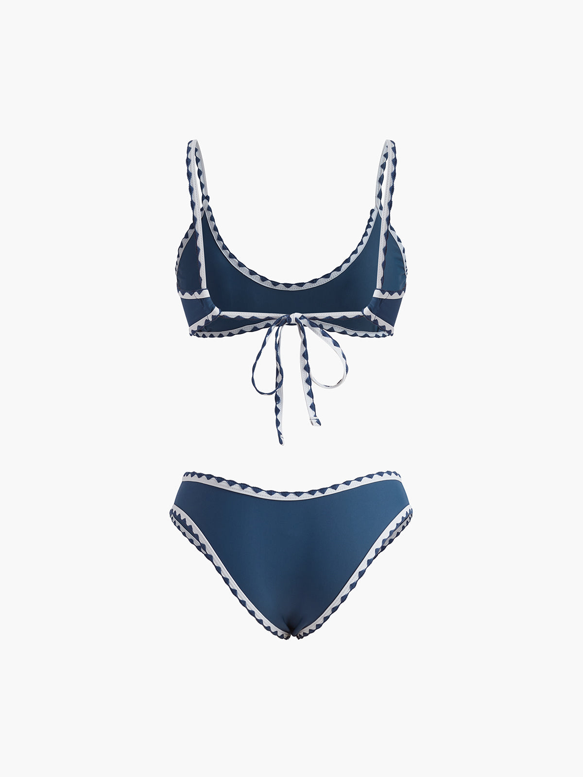 Contrast Cut Knotted Bikini Set Avalabel