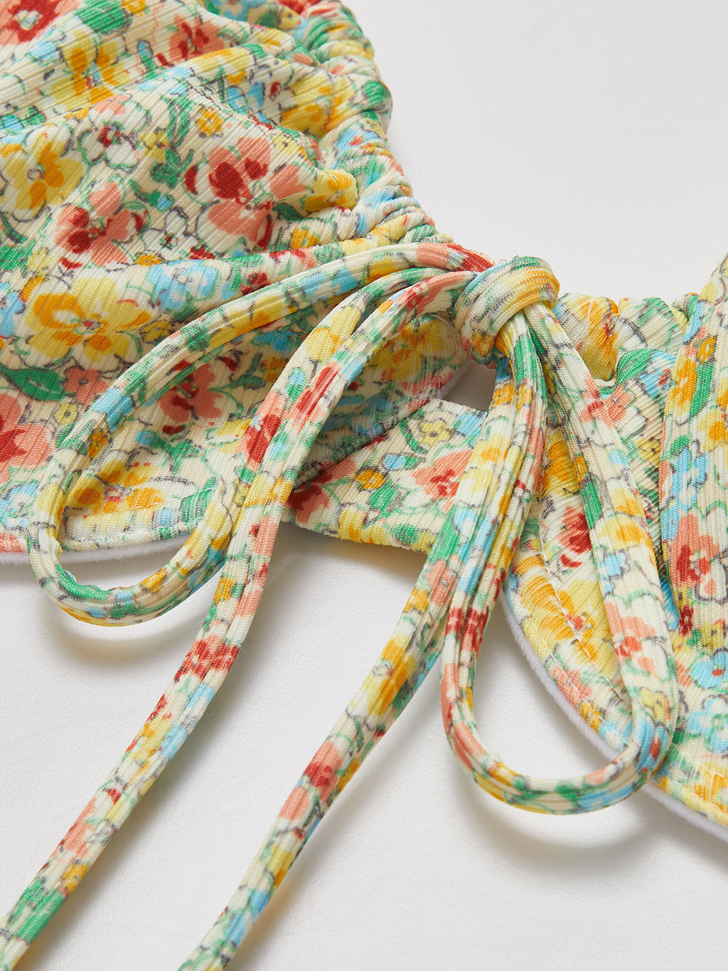 Floral Patterned Front Tie Bikini Set Avalabel