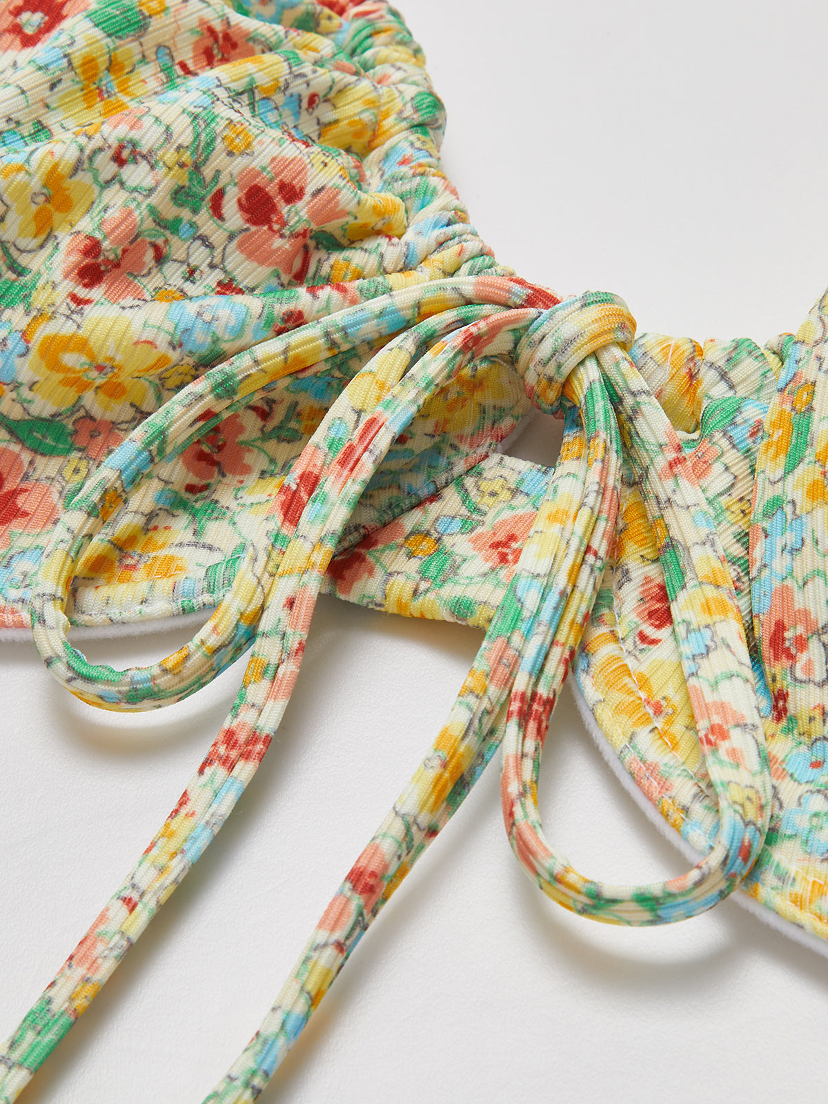 Floral Patterned Front Tie Bikini Set Avalabel