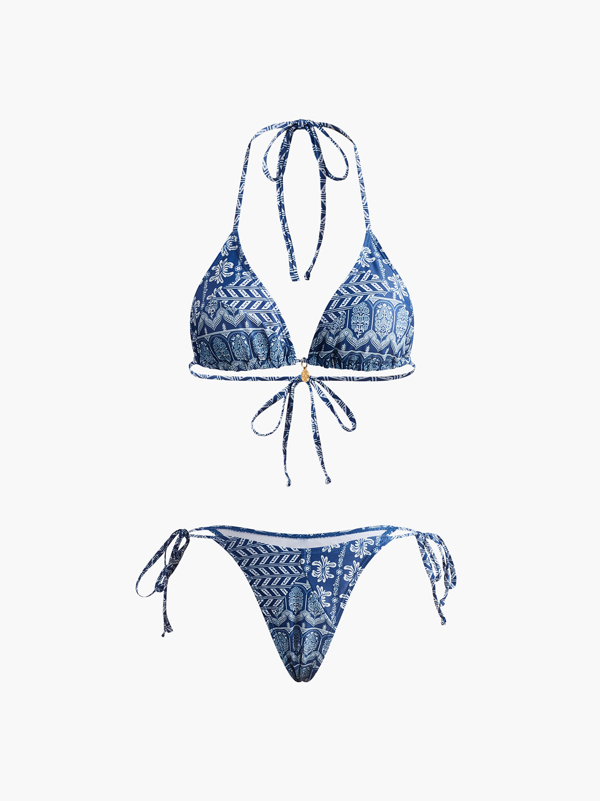 Printed Adjustable Strap Bikini Set Avalabel