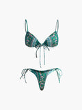 Floral Front Tie Bikini Set Avalabel