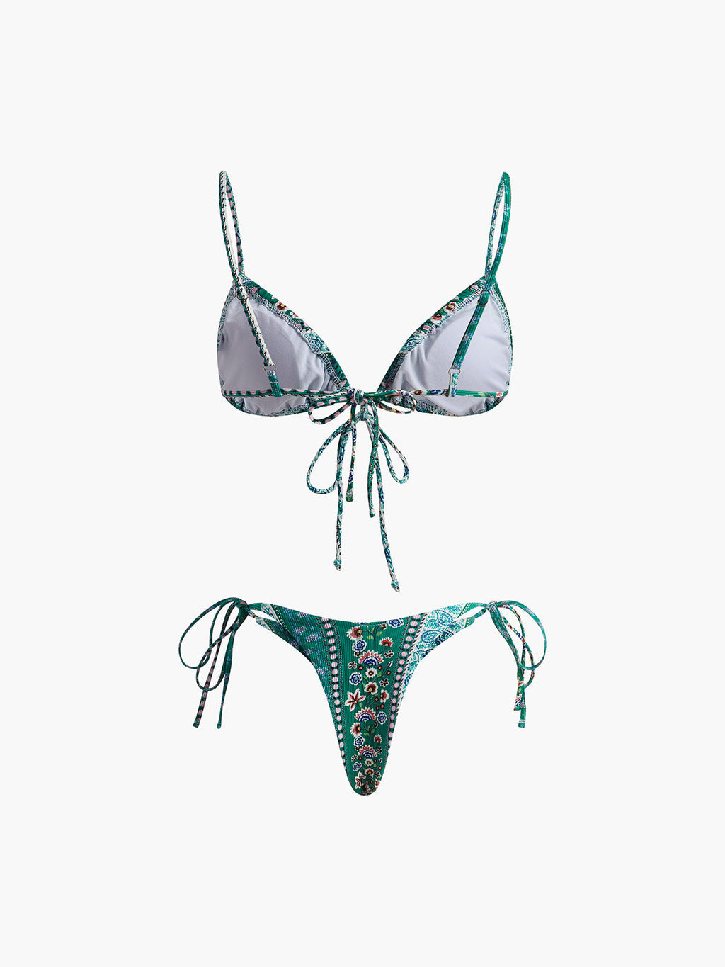 Floral Front Tie Bikini Set Avalabel