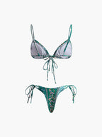 Floral Front Tie Bikini Set Avalabel
