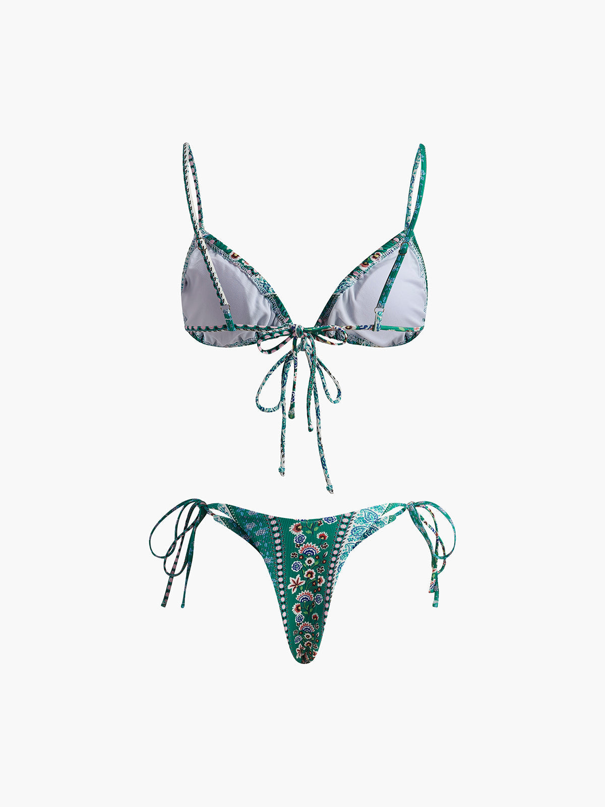 Floral Front Tie Bikini Set Avalabel