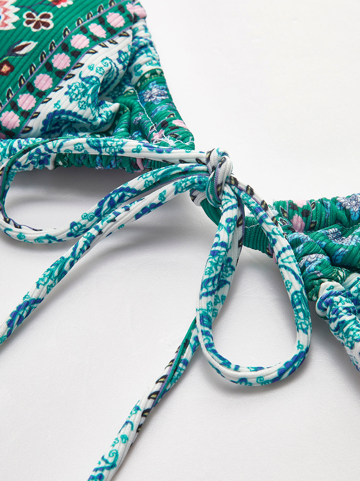 Floral Front Tie Bikini Set Avalabel