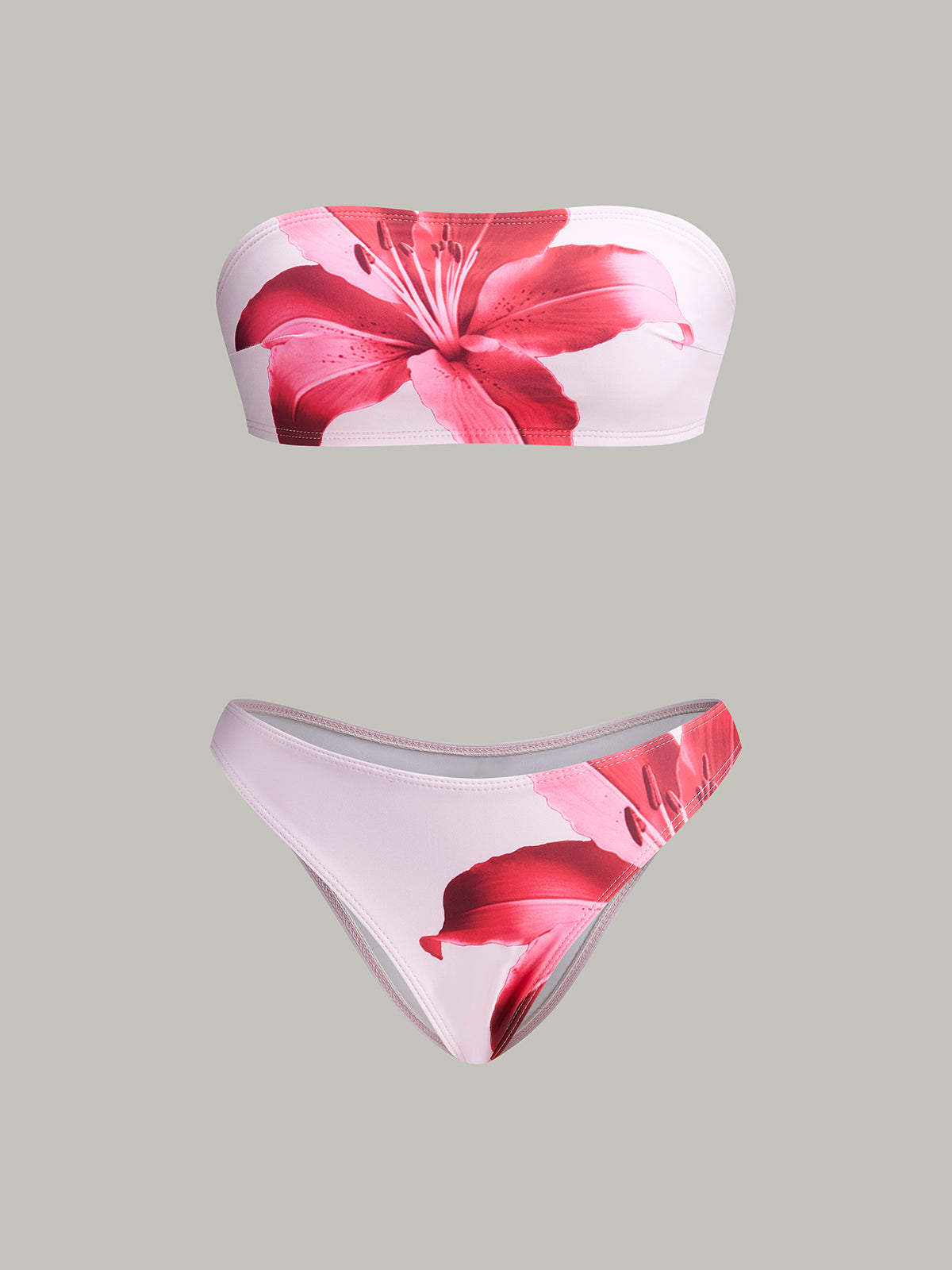 Floral Printed Bikini Bandeau and Chic Pareo Skirt Avalabel
