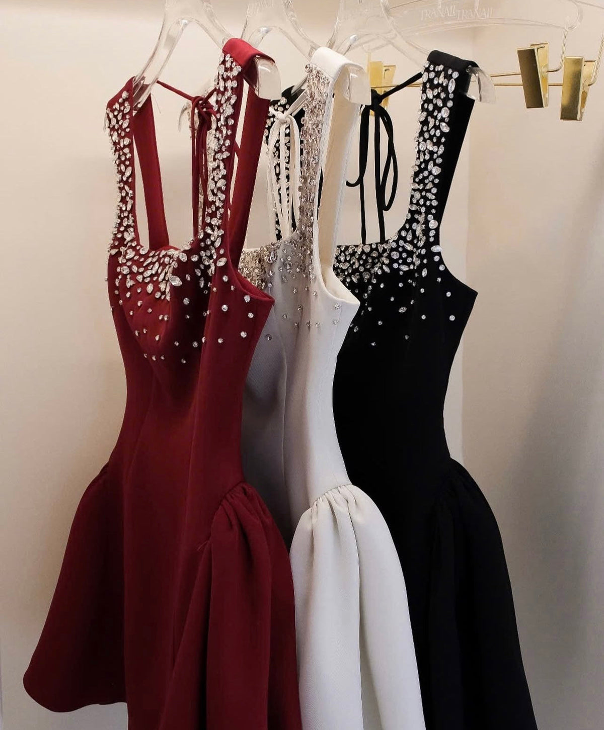 elise embellished mini dress Avalabel