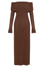 Denise Off Shoulder Sequin Maxi Dress - Chocolate Avalabel