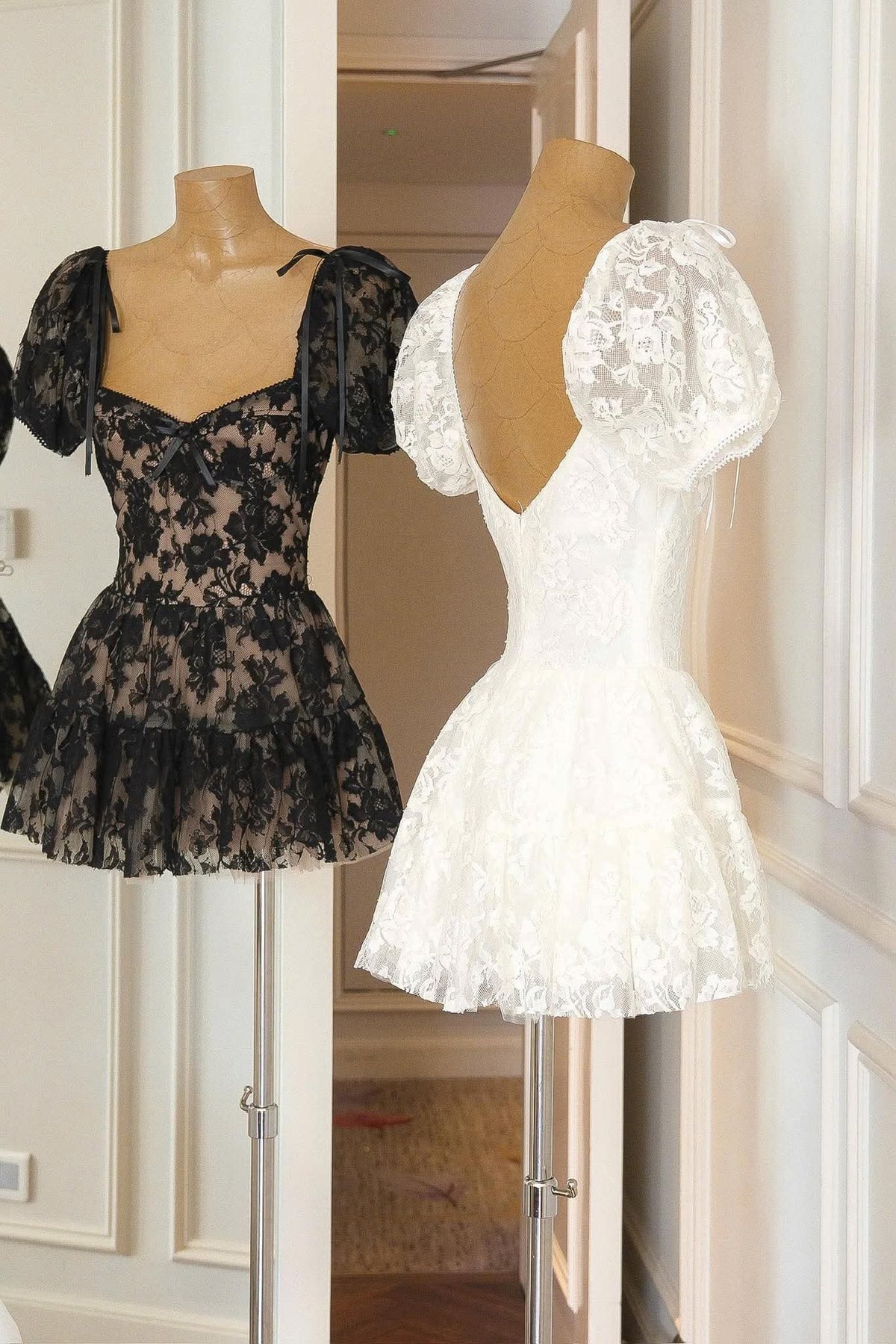 Lara Puff Lace Mini Dress Avalabel