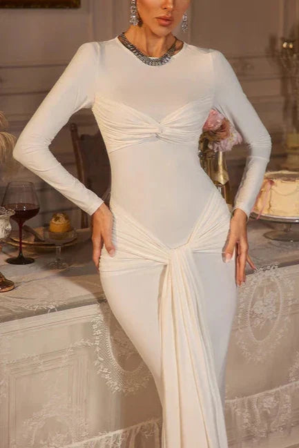 BAARA LONG SLEEVE DRAPED MAXI DRESS Avalabel