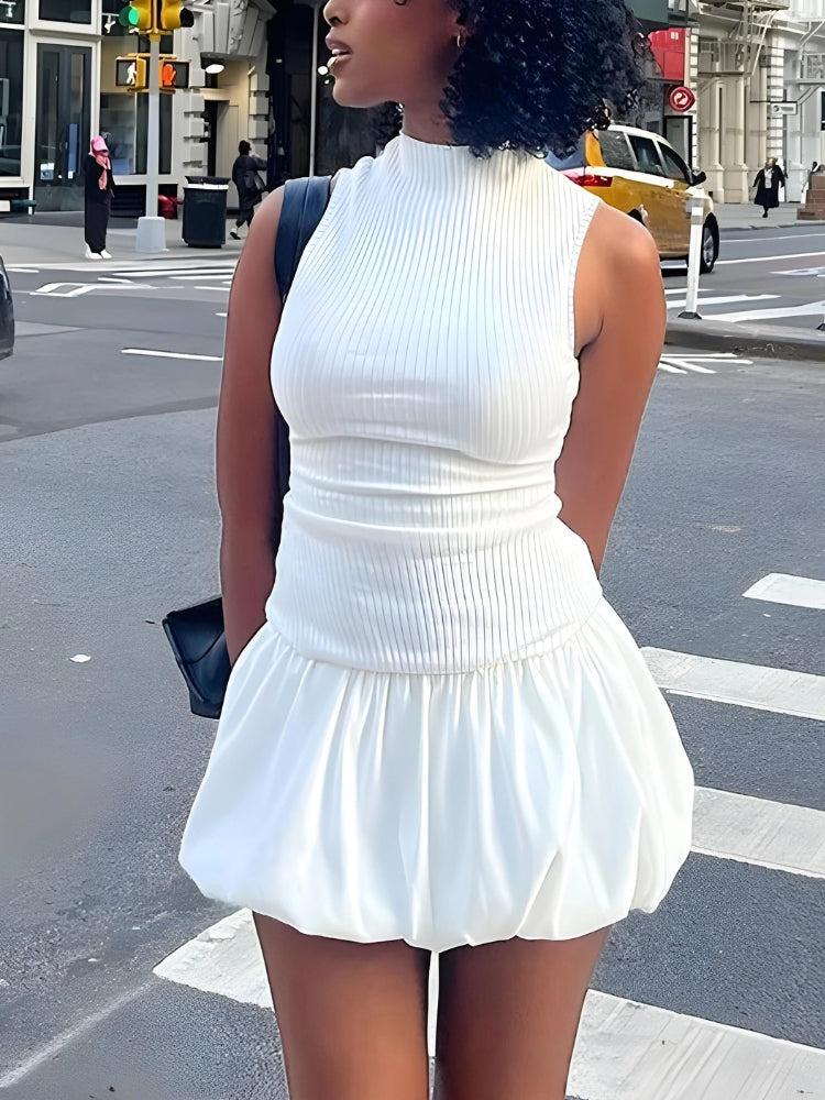 Backless Bubble Mini Dress Avalabel