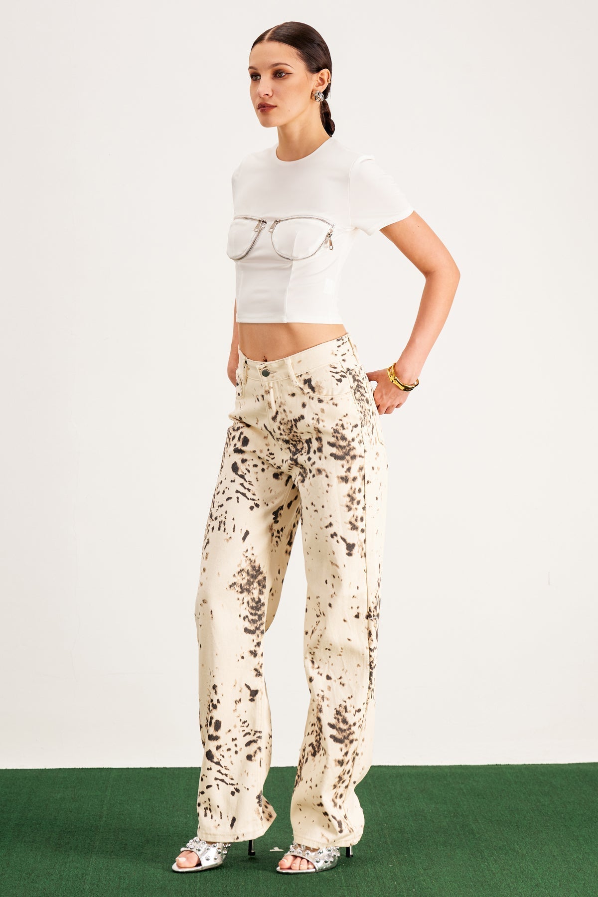 Balwinder Bleached Leopard Pants Avalabel