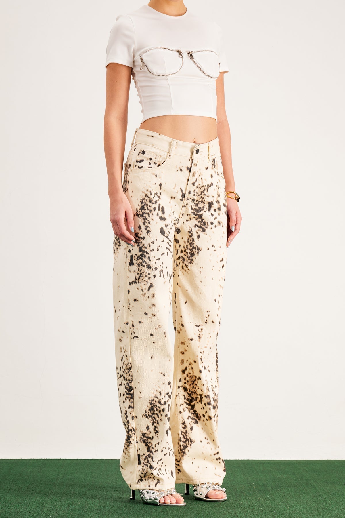 Balwinder Bleached Leopard Pants Avalabel