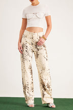 Balwinder Bleached Leopard Pants Avalabel