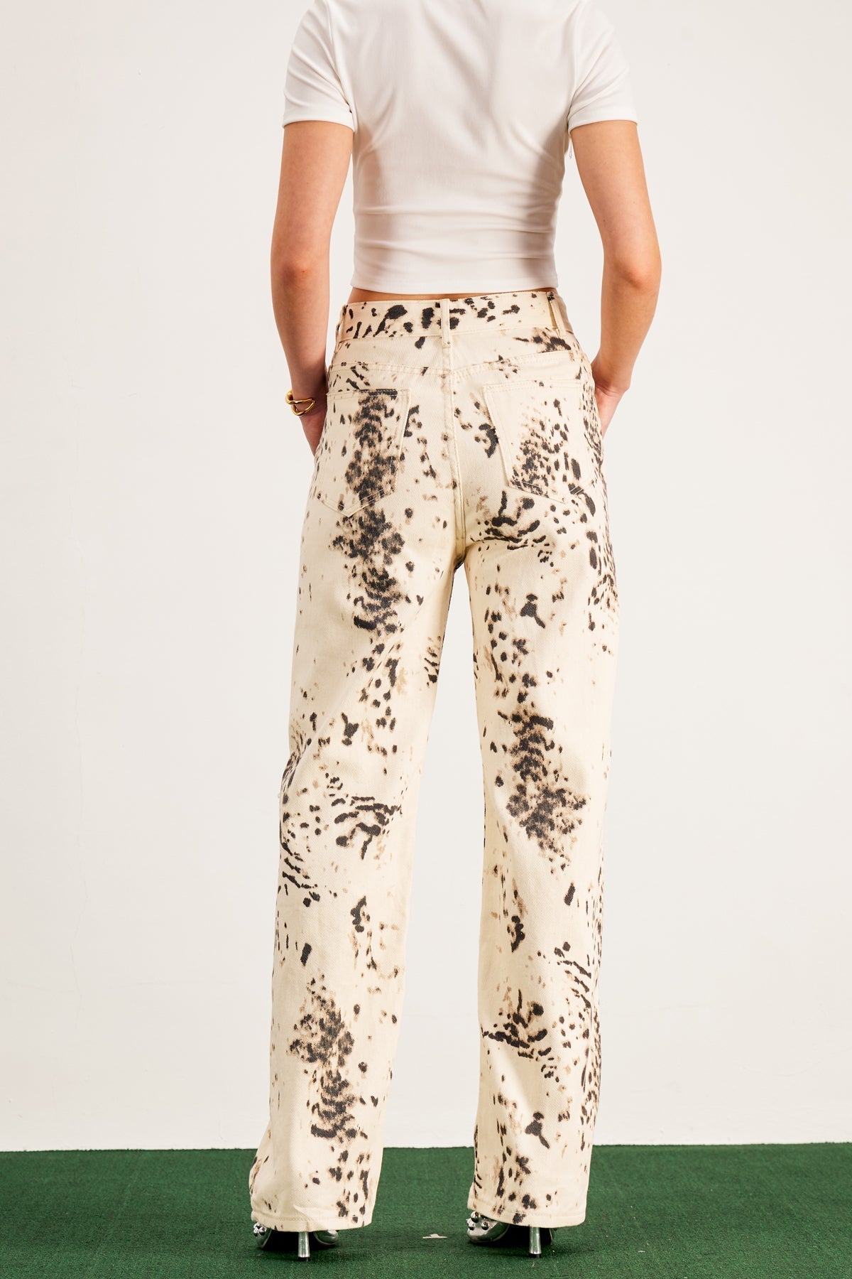 Balwinder Bleached Leopard Pants Avalabel
