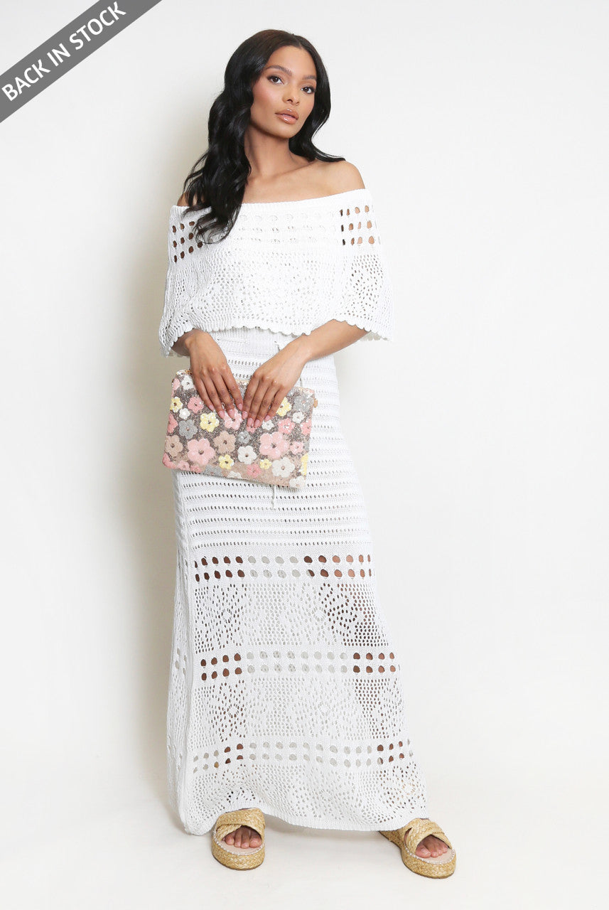 Crochet Overlay Bandeau Maxi Dress Soraya