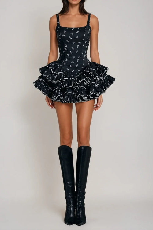 Berkeley Ruffle Mini Dress Avalabel