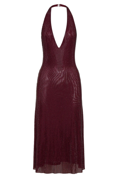 Diamond Halter Neck Midi Dress