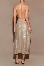 Diamond Halter Neck Midi Dress Avalabel
