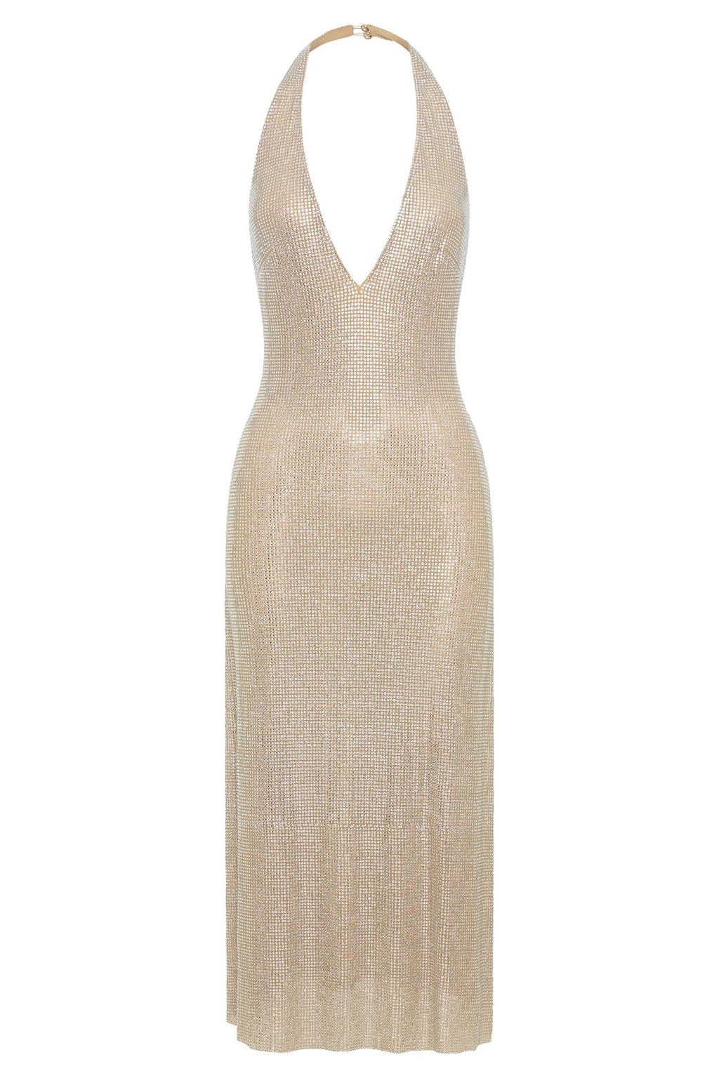 Diamond Halter Neck Midi Dress Avalabel