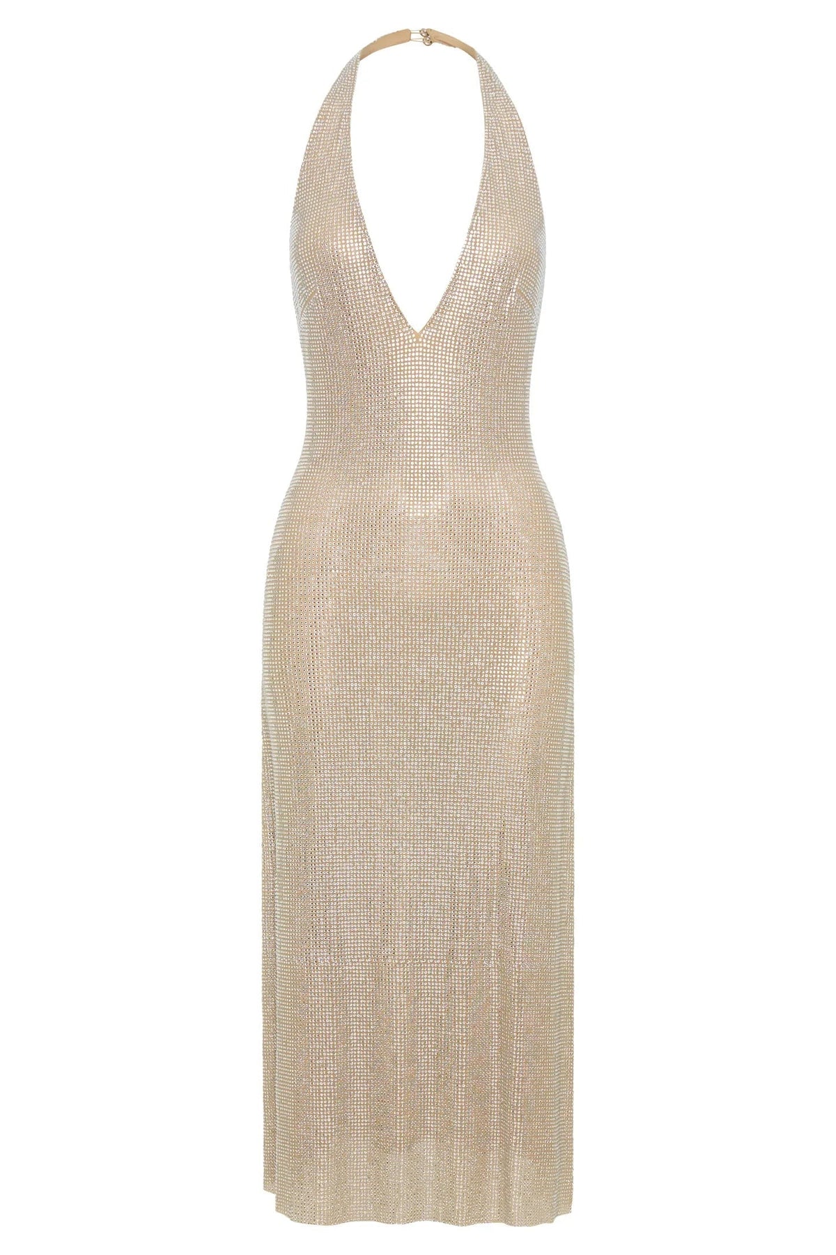 Diamond Halter Neck Midi Dress Avalabel