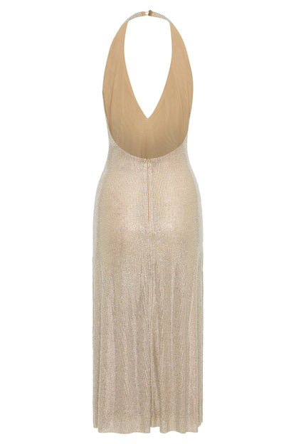 Diamond Halter Neck Midi Dress