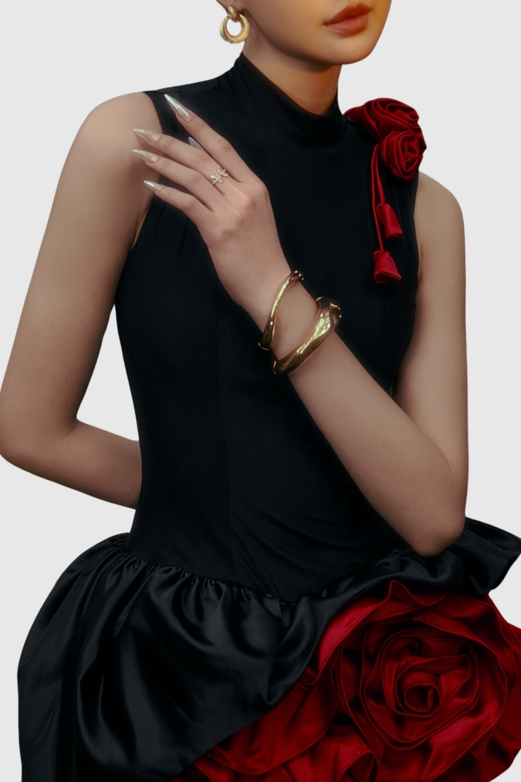 Cristiano Flower Appliqué Mini Dress Avalabel