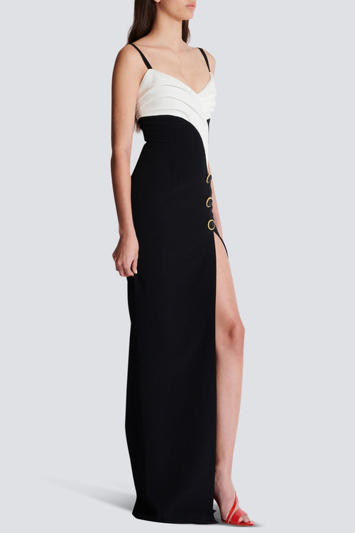 Bruna Two-Tone Split Maxi Bandage Dress Avalabel