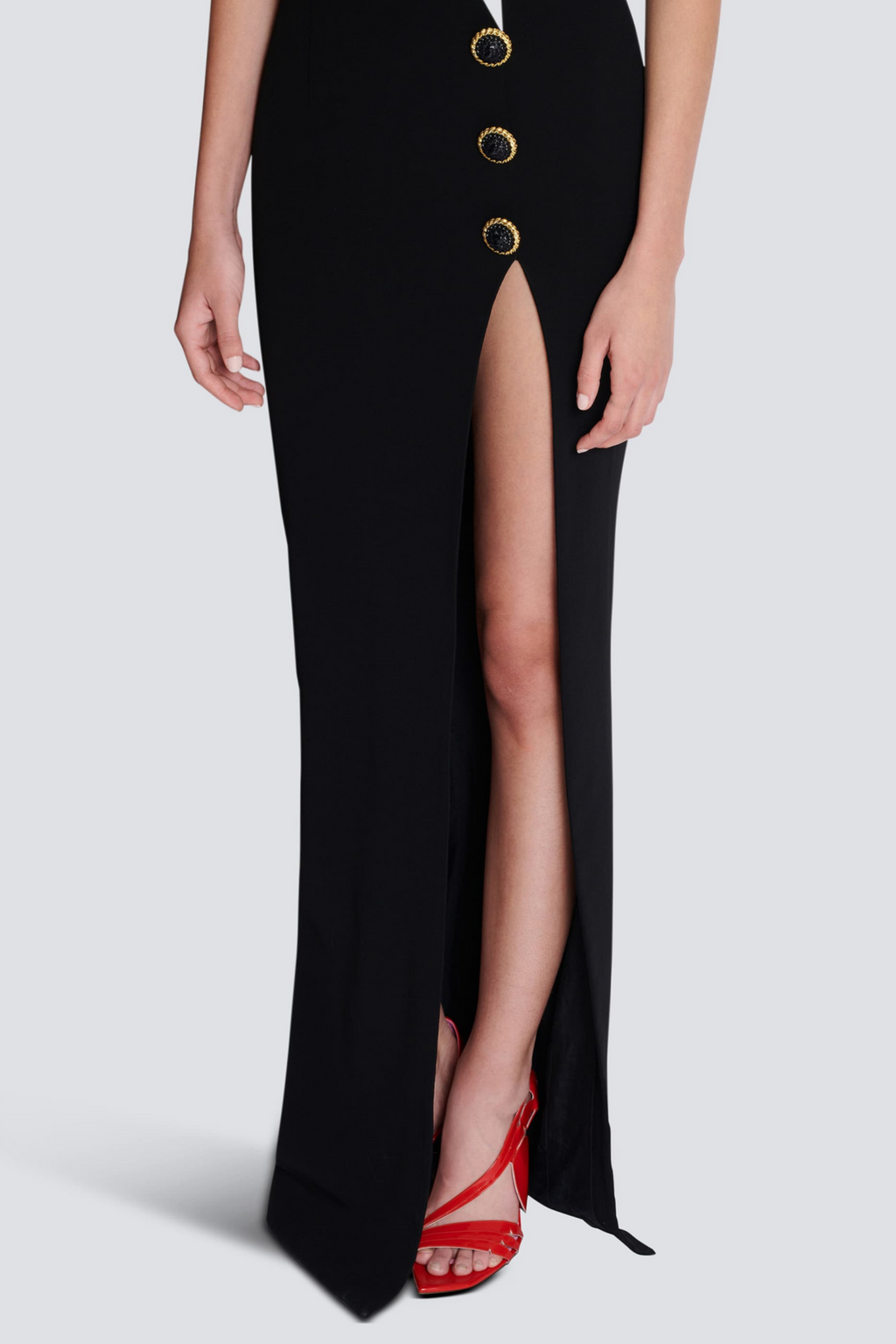 Bruna Two-Tone Split Maxi Bandage Dress Avalabel