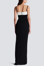 Bruna Two-Tone Split Maxi Bandage Dress Avalabel