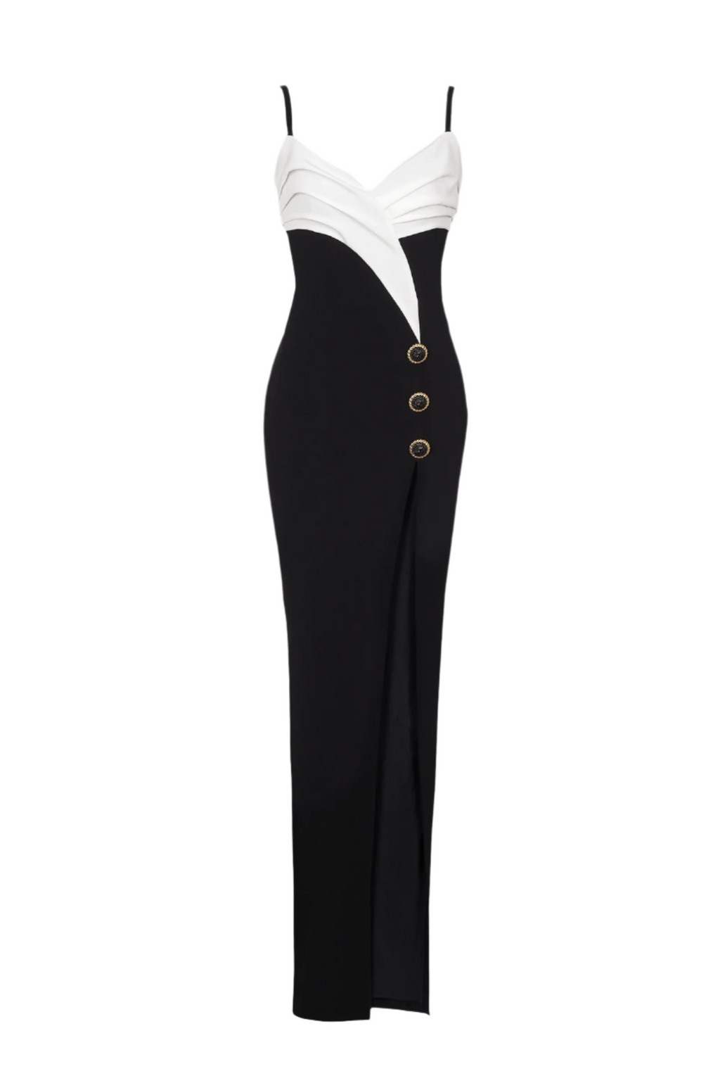 Bruna Two-Tone Split Maxi Bandage Dress Avalabel