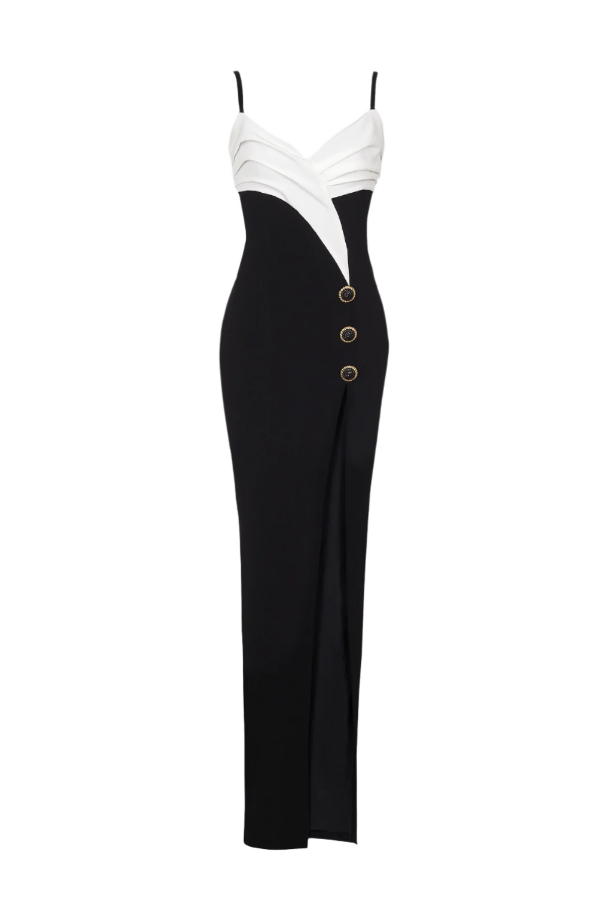 Bruna Two-Tone Split Maxi Bandage Dress Avalabel