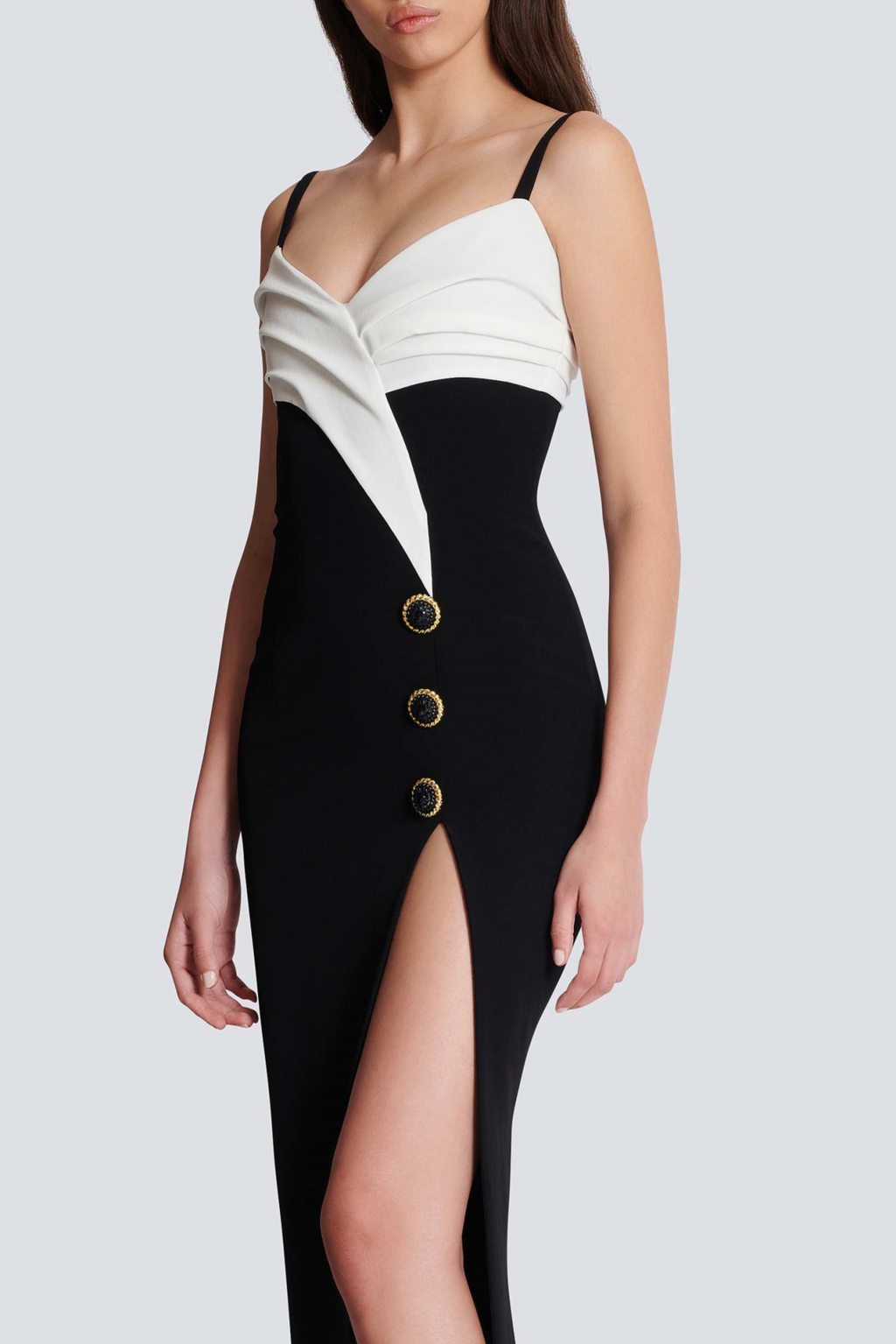 Bruna Two-Tone Split Maxi Bandage Dress Avalabel
