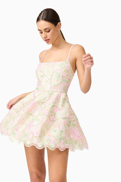 Karen Floral Mini Dress in Multicolor
