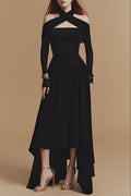 Silouh Long sleeve Midi Dress Avalabel