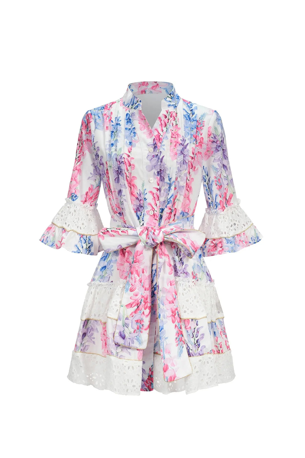 Zohara Lace Floral Printed Mini Dress Avalabel
