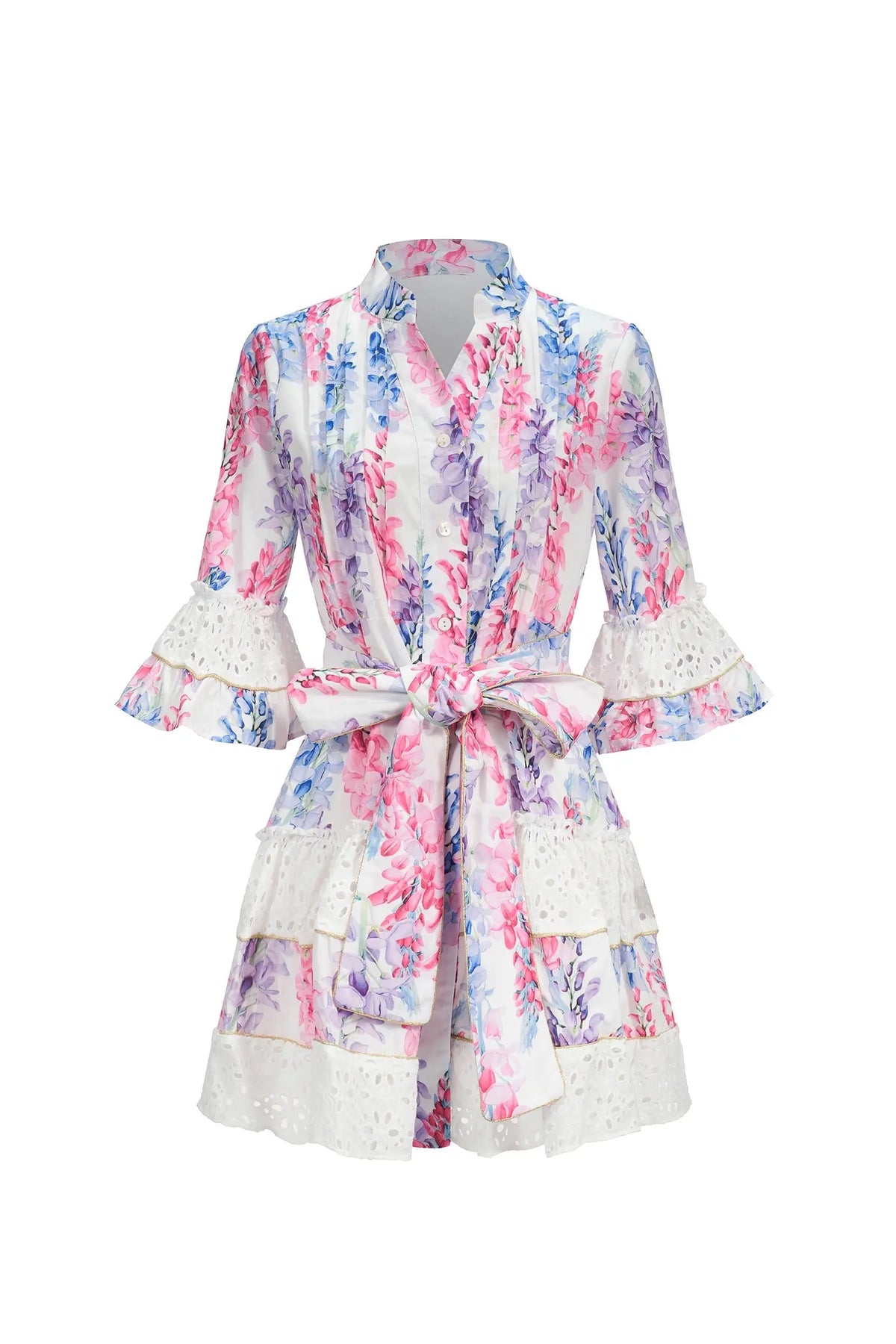 Zohara Lace Floral Printed Mini Dress Avalabel
