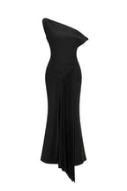 Juny Oblique Shoulder Sleeveless Folds Midi Dress Avalabel